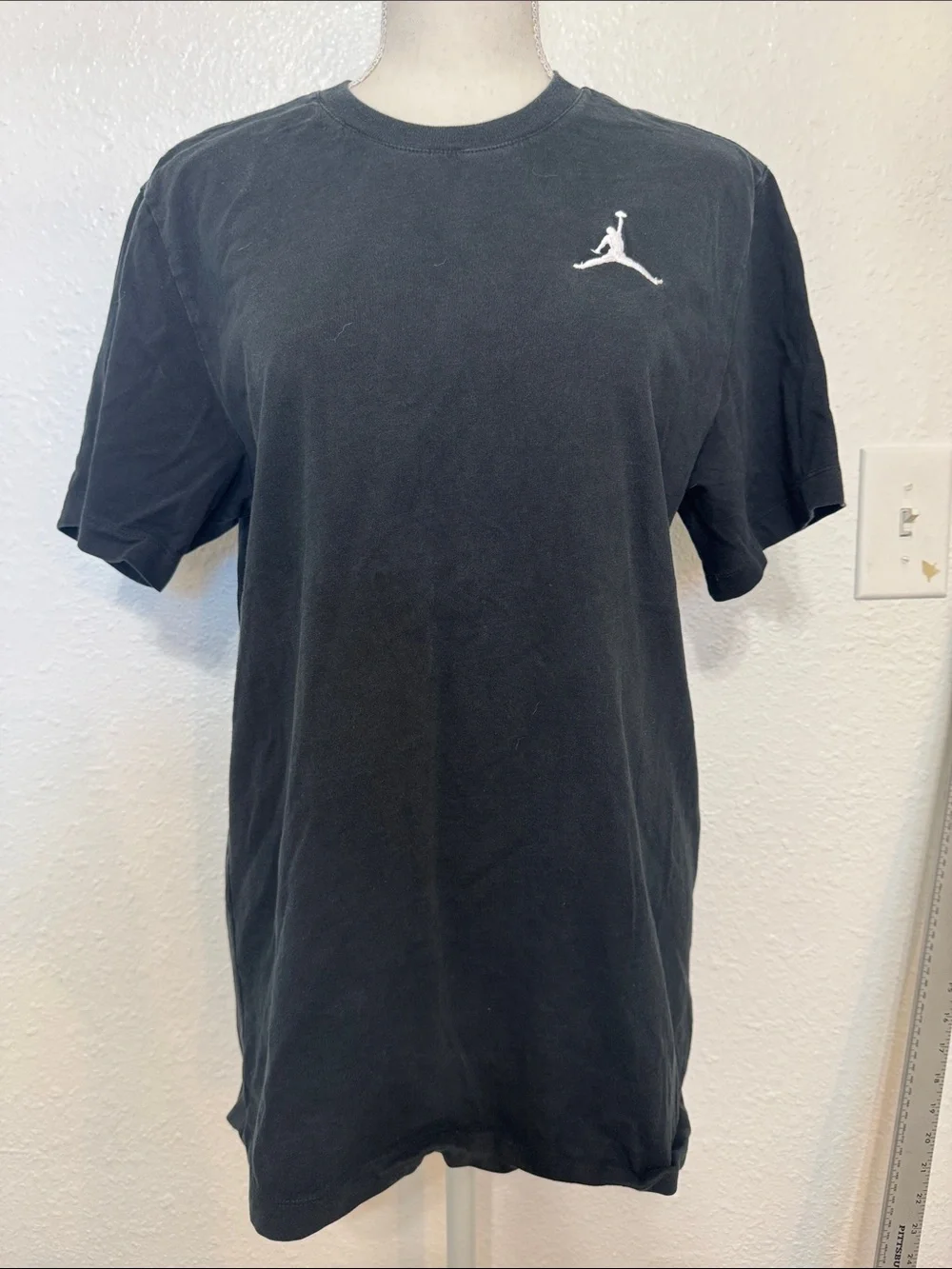 Jordan Air Black Short-Sleeve T-Shirt White Jumpman Logo Size Medium DC7485-010